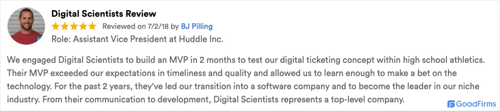 Goodfirms Digital Scientists Review