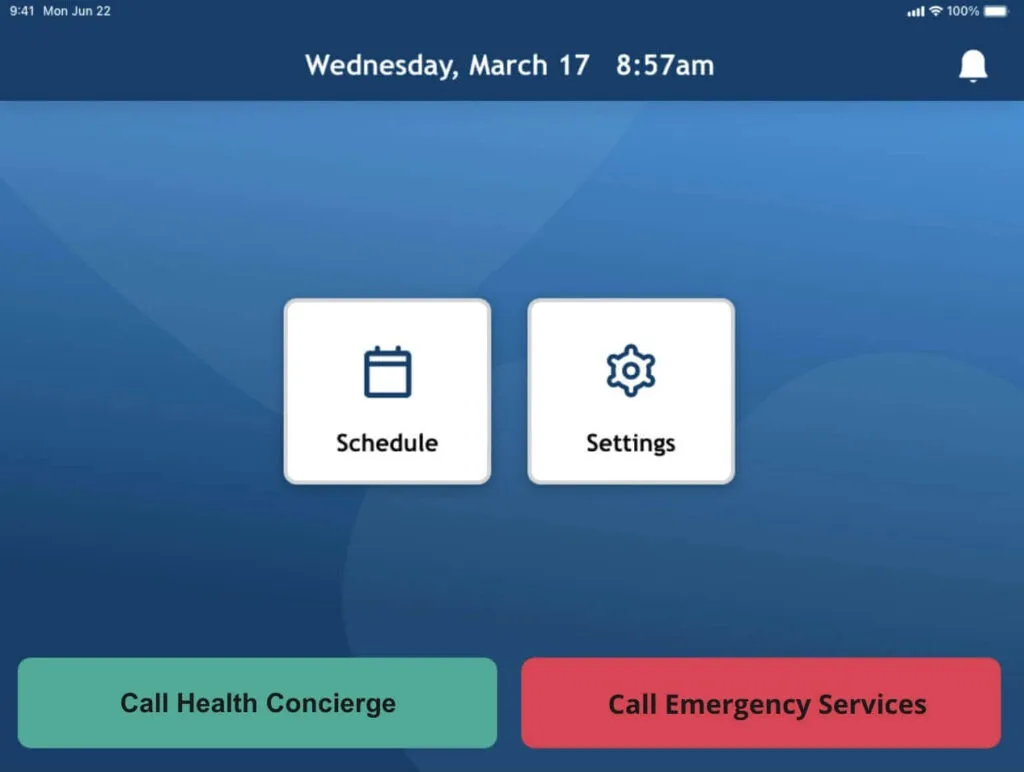 Healthcare UX featuring large buttons designed for seniors