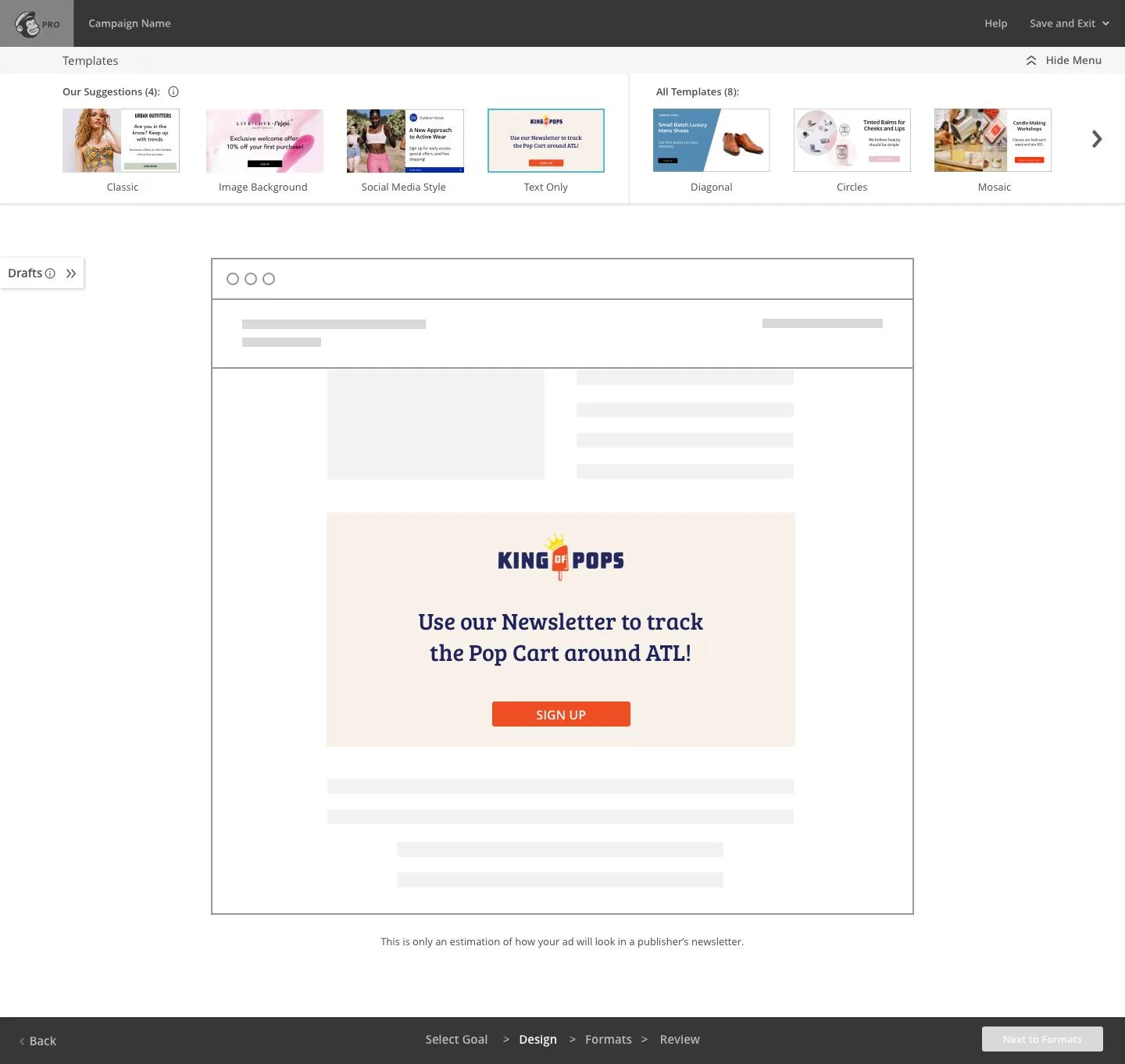 Mailchimp multi-channel ad network interface
