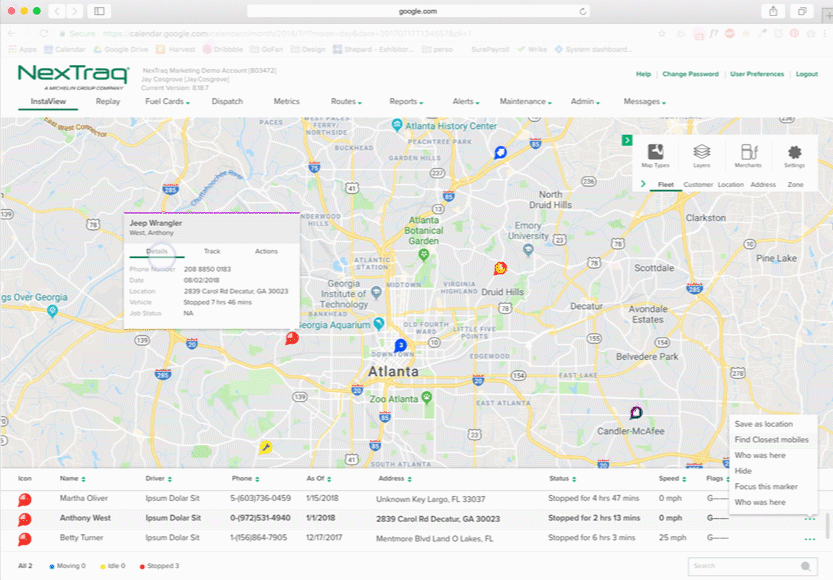 NexTraq redesigned interface interaction