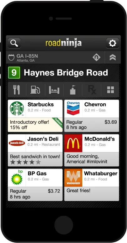 RoadNinja road trip planning app