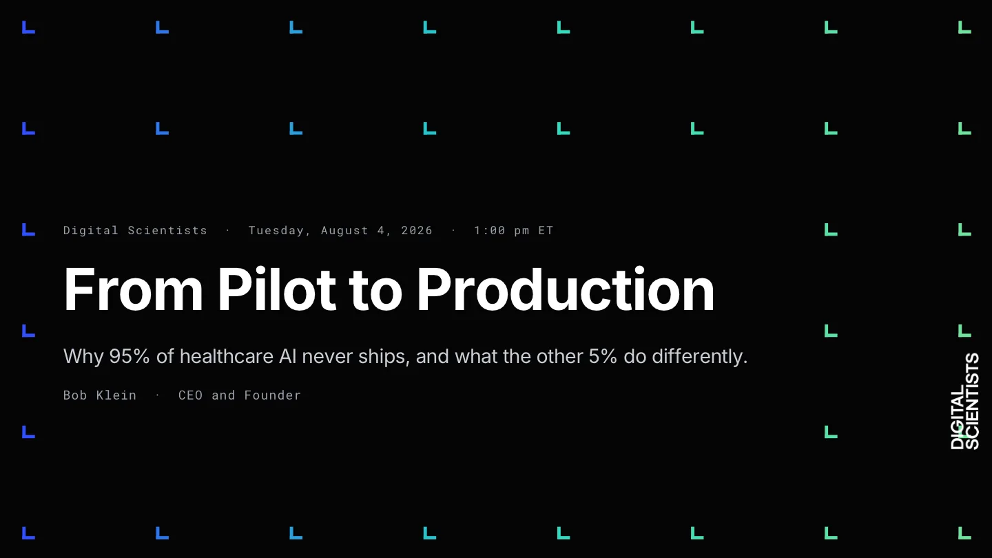 Title slide from the webinar From Pilot to Production