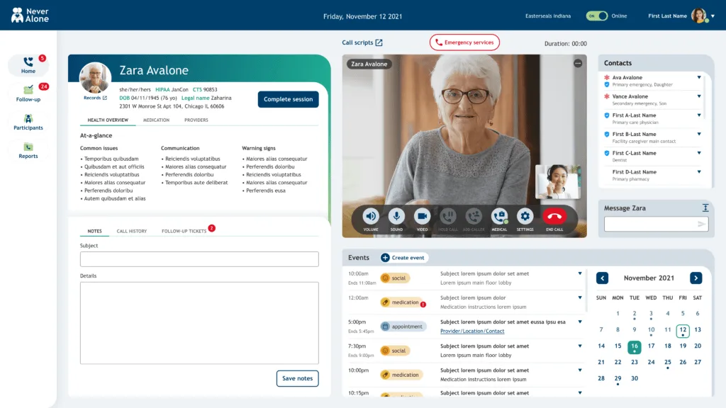Never Alone Dashboard
