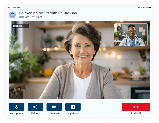 Patient engagement portal showing mobile app and digital front door interface