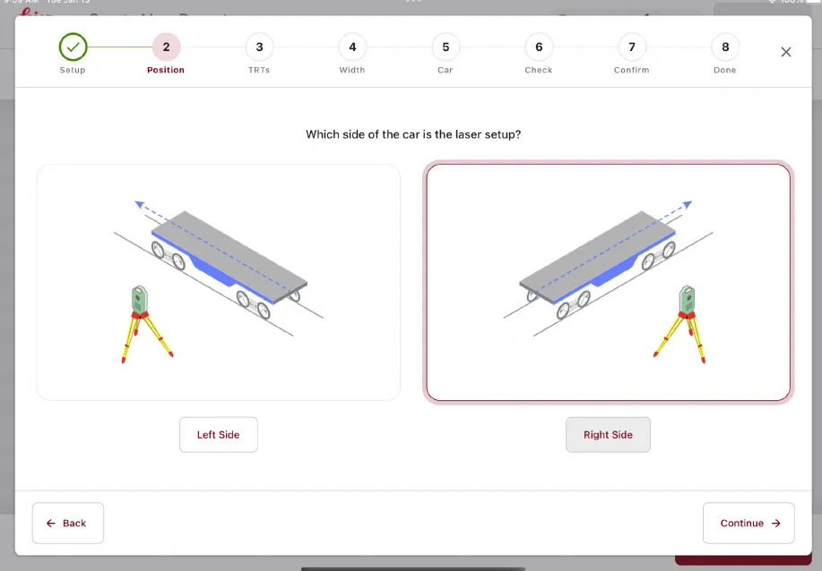 Rebuilt Safeload position step — a light, high-contrast wizard with large image-based selection cards