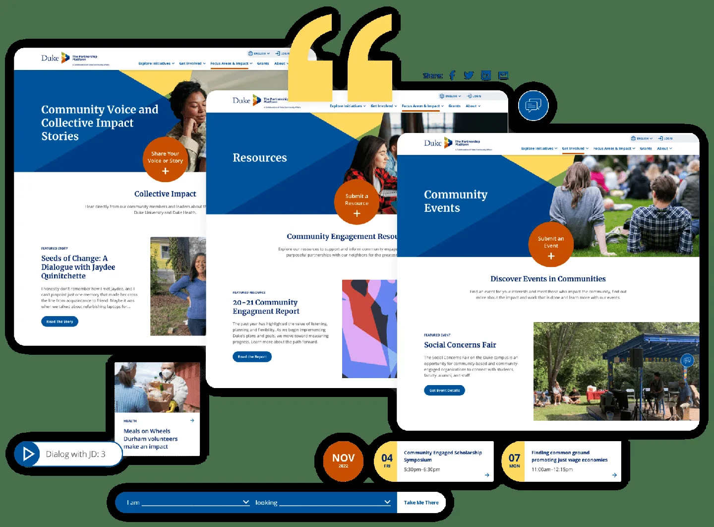 Duke Health front-end page designs