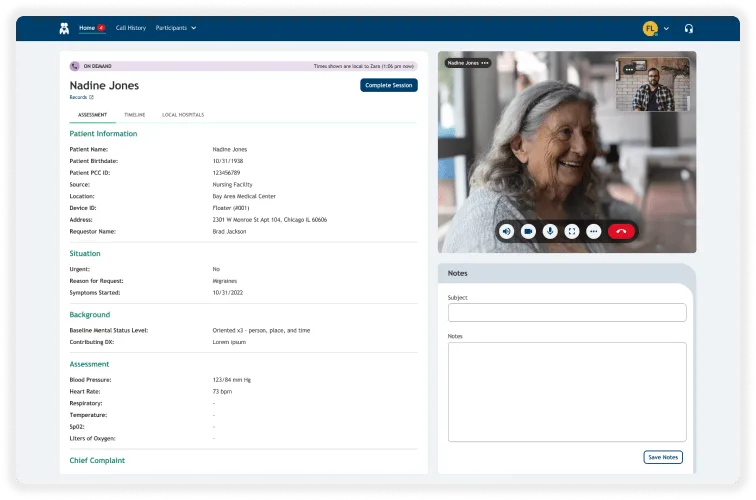 Never Alone Provider Screen View