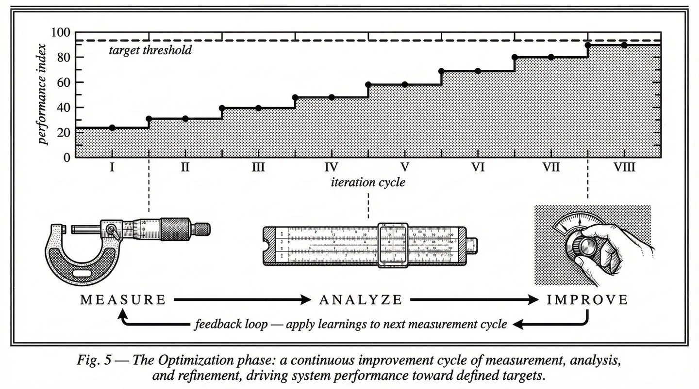 Optimize — performance measurement and continuous improvement cycle