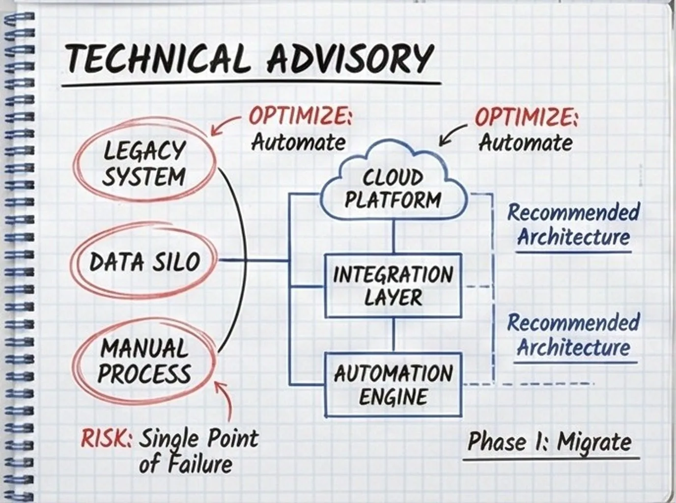 Technical Advisory — scientific sketch of architecture review