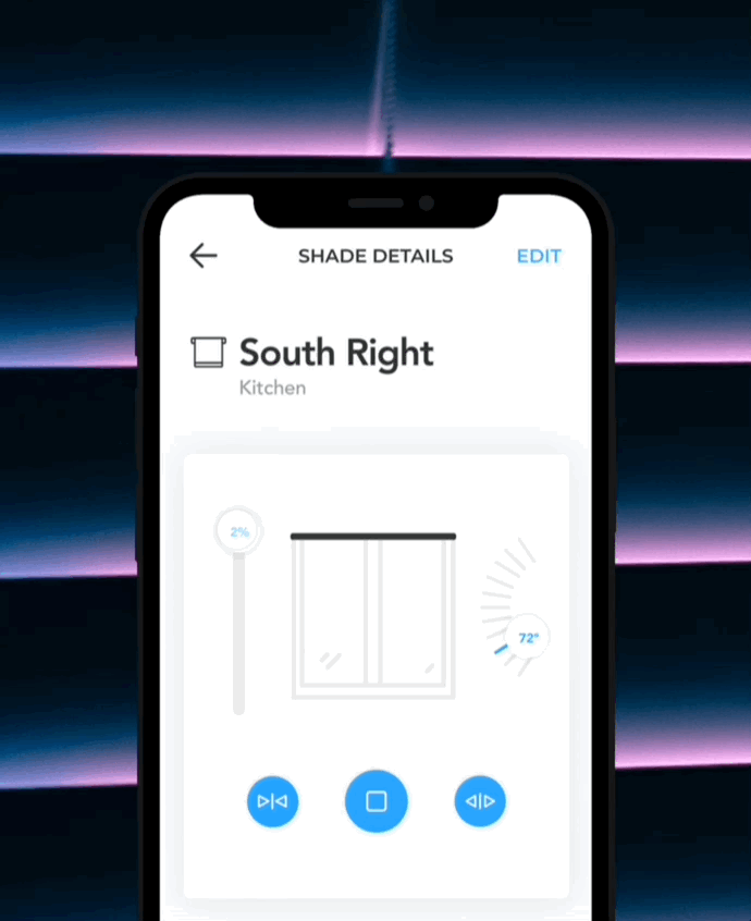 Smart shade mobile experience