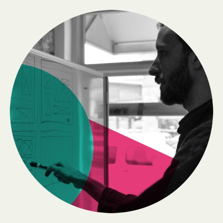 Digital Scientist working on a product blueprint
